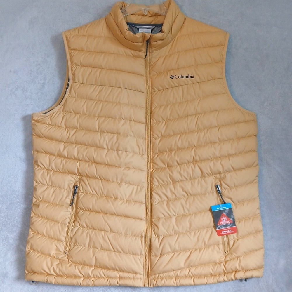 Columbia Omni-Heat Men's Gold Thermal Sleeveless Puffer Vest Size XXL NWT